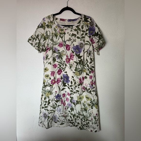 Thought Braintree Dress White Floral Flowers Organic Cotton size M - Picture 1 of 6